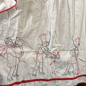 Vintage Chef Embroidered Apron 50’s hand made. Cotton. GG‎